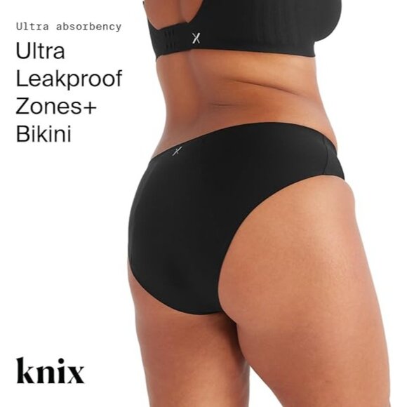 KNIX Zones+ Ultra Leakproof Bikini Back Coverage Womens XS Black Sealed Package - Picture 2 of 11